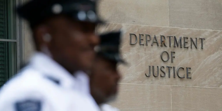 The U.S. Department of Justice in Washington has announced that three men affiliated with white supremacist groups have been sentenced for their plans to target an energy facility in the northwestern United States, according to prosecutors. Credit: Sarah Silbiger for The New York Times.