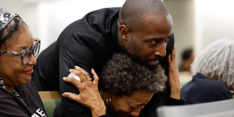 Supporters of California's reparations bills rejoiced on August 15, 2024, as the measures successfully passed through the Legislature's suspense file hearings held at the Capitol Annex Swing Space in Sacramento. Photo by Fred Greaves for CalMatters.