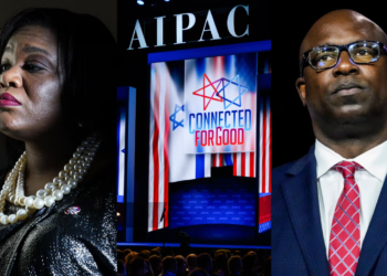 AIPAC played a significant role in the primary election defeats of Cori Bush (left) and Jamaal Bowman. (Composite: AP, SOPA Images/LightRocket via Getty Images)
