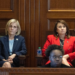 Louisiana Secretary of State Nancy Landry sits alongside Attorney General Liz Murrill as Governor Jeff Landry addresses the opening of a special legislative session focused on crime at the State Capitol in Baton Rouge, Monday, February 19, 2024. (Hillary Schienuk/The Advocate-Pool)