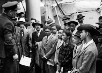 A historical photograph of Jamaican immigrants arriving in the UK in 1948. PA Wire/PA Images