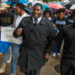 Students from Dillard University, a historically Black college in Louisiana, march to their polling station on November 8, 2016. (Photo by Tom Williams/Getty Images)