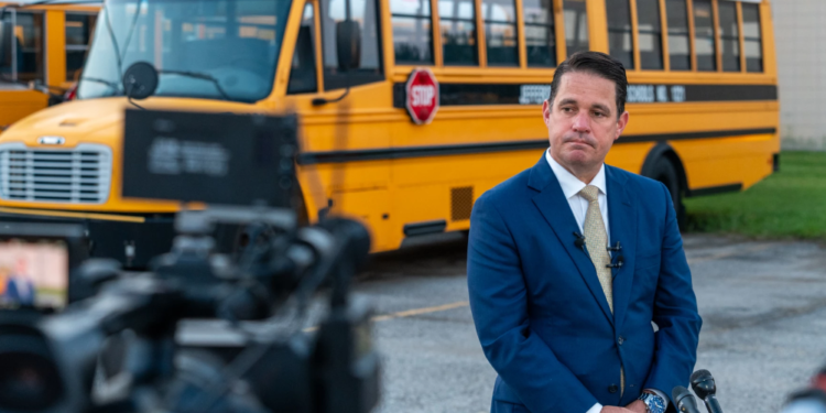On August 9, 2023, JCPS Superintendent Marty Pollio addressed reporters' questions.