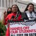 Cori Bush speaks outside the U.S. Capitol in Washington, D.C., following the removal of a pro-Palestinian tent encampment at George Washington University by police, during which demonstrators were arrested [File: Jose Luis Magana/AP].