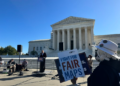The NAACP Legal Defense Fund conducts a press conference outside the U.S. Supreme Court on the day oral arguments are heard in Alexander v. South Carolina State Conference of the NAACP. (Democracy Docket)