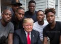 An AI-generated image seemed to depict Trump sitting among a group of Black men.