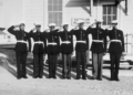 This image, taken from Fighting for the Right to Fight at the World War II Museum, shows Montford Point Marines saluting. Montford Point was the segregated Marine training camp established during World War II to train Black Marines. Photo courtesy of the World War II Museum.