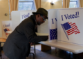 A voter casts his ballot on Election Day during the 2024 U.S. presidential election at a library in Pittsburgh, Pennsylvania, on November 5, 2024. (REUTERS/Jeenah Moon - Purchase Licensing Rights)