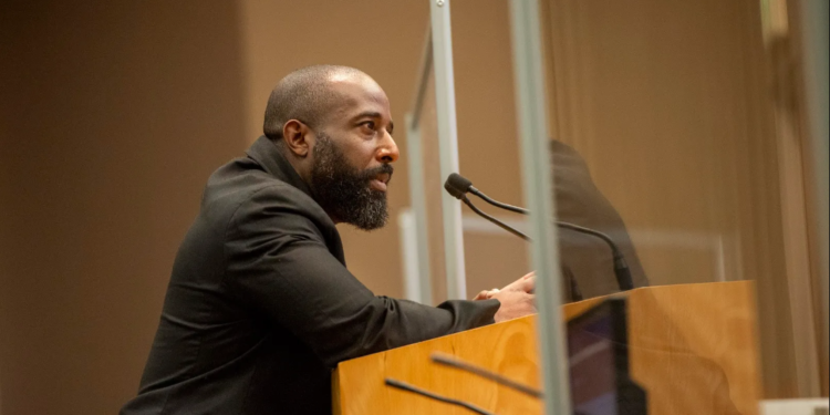 Chris Lodgson, the lead organizer for the Coalition for a Just and Equitable California, expressed gratitude to the Sacramento City Council and mayor for their efforts in advancing a resolution that brings the city closer to implementing a reparations initiative. Russell Stiger Jr., OBSERVER.
