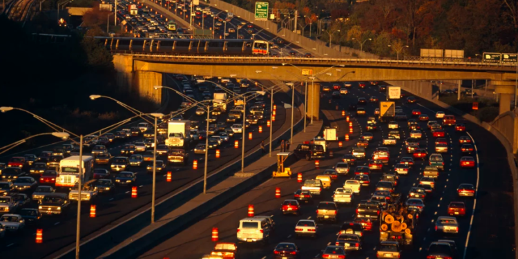 Several highways across the nation were constructed through established Black and brown communities. President Biden’s infrastructure plan seeks to tackle these racial disparities. Photo Credit: Richard Baker/Corbis via Getty Images
