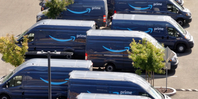 Amazon Prime delivery truck. Photo by David Paul Morris, captured for Bloomberg via Getty Images.