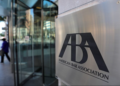 A sign is displayed outside the American Bar Association (ABA) headquarters in Washington, D.C., on May 10, 2021. (REUTERS/Andrew Kelly/File Photo)