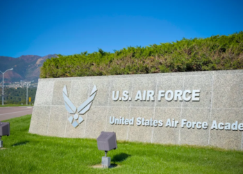 The entrance to the U.S. Air Force Academy in Colorado Springs, Colorado, photographed on October 6, 2013. Students for Fair Admissions has filed a lawsuit against the academy, challenging its race-conscious admissions policies. (Photo by RiverNorthPhotography/Getty Images)