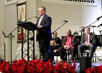 Judge Dale B. Durrer of Virginia’s 16th Circuit Court delivered remarks at a commemoration ceremony held in Culpeper on December 16. — Cameron Delean