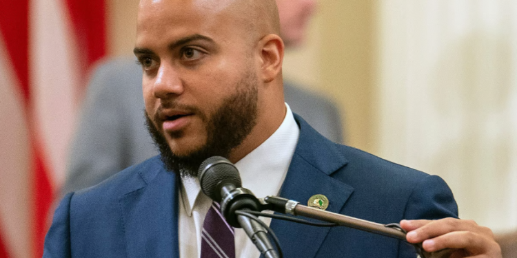 Assemblymember Isaac Bryan, a Democrat representing Los Angeles, discusses a legislative bill during a session at the California Capitol in Sacramento on September 12, 2023. (Photo by Rich Pedroncelli, Associated Press, File)