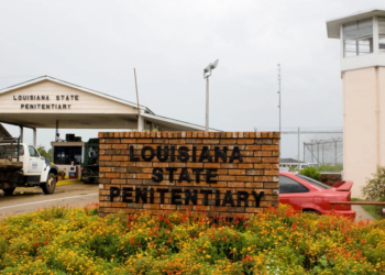 The main security gate of the Louisiana State Penitentiary, also known as Angola Prison, the largest high-security prison in the United States. (Photo by Judi Bottoni/AP)