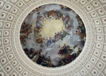painting on a ceiling in parliament