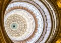 white and yellow dome building interior