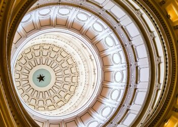 white and yellow dome building interior
