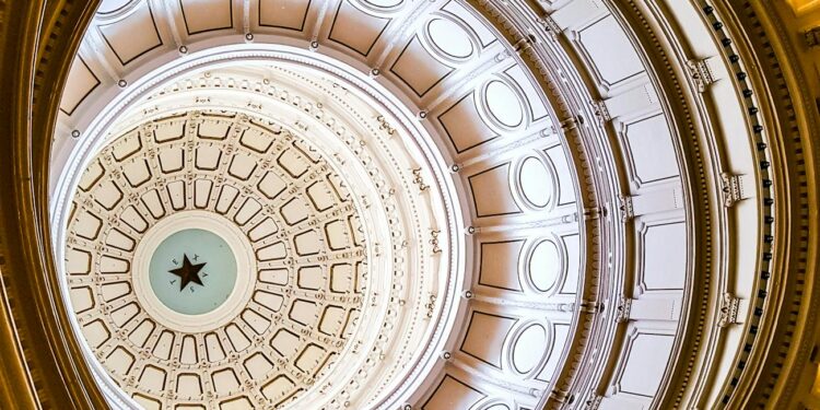 white and yellow dome building interior
