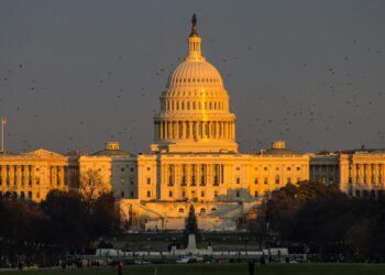 golden hour at the United States Capitol