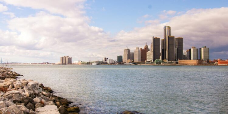 wide angle photography of city near body of water