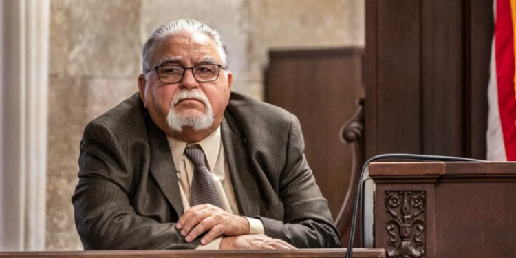 Roger Golubski testified on October 24, 2022, during a hearing for two inmates asserting their innocence in connection with a 1997 murder. (Emily Curiel / The Kansas City Star via Getty Images, file)