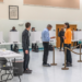 Voters queue at the Greater Mount Moriah Baptist Church polling station in Charlotte on November 5. Image Source: Grant Baldwin / AFP via Getty Images