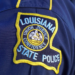 A Louisiana State Police trooper's sleeve patch is pictured in 2021. (Allen G. Breed/AP)