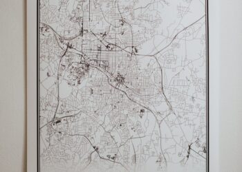 map of durham city on wall