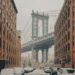 iconic manhattan bridge view in winter