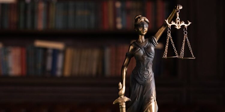 lady justice and a gavel