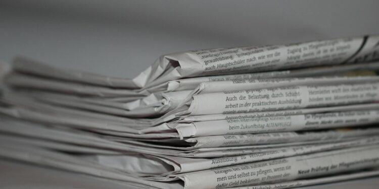 folded newspapers