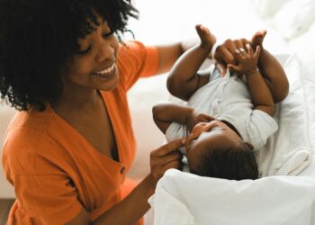 a woman with her child