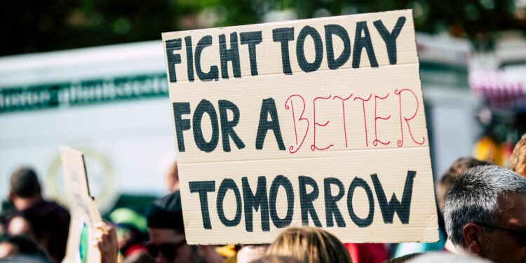 climate sign outside blur