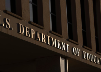 FILE – The U.S. Department of Education headquarters in Washington, captured on March 12, 2025. (AP Photo/Mark Schiefelbein, File)