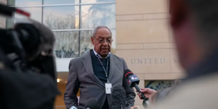Former U.S. Institute of Peace President George Moose (Photo by Stefani Reynolds/Bloomberg via Getty Images)