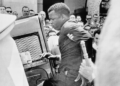 John Lewis, 24, chairman of the SNCC, is escorted into a police wagon during a protest on April 29, 1964. On the same day, Nashville’s mayor announced that U.S. Attorney General Robert Kennedy had initiated an investigation into police brutality against over 200 demonstrators. Photo: Bettmann via Getty Images.
